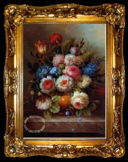 framed  unknow artist Floral, beautiful classical still life of flowers.034, ta009-2